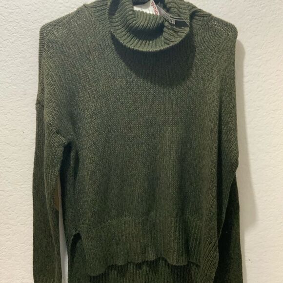 Razzle Dazzle sweater green with leather elbows New - Picture 2 of 9